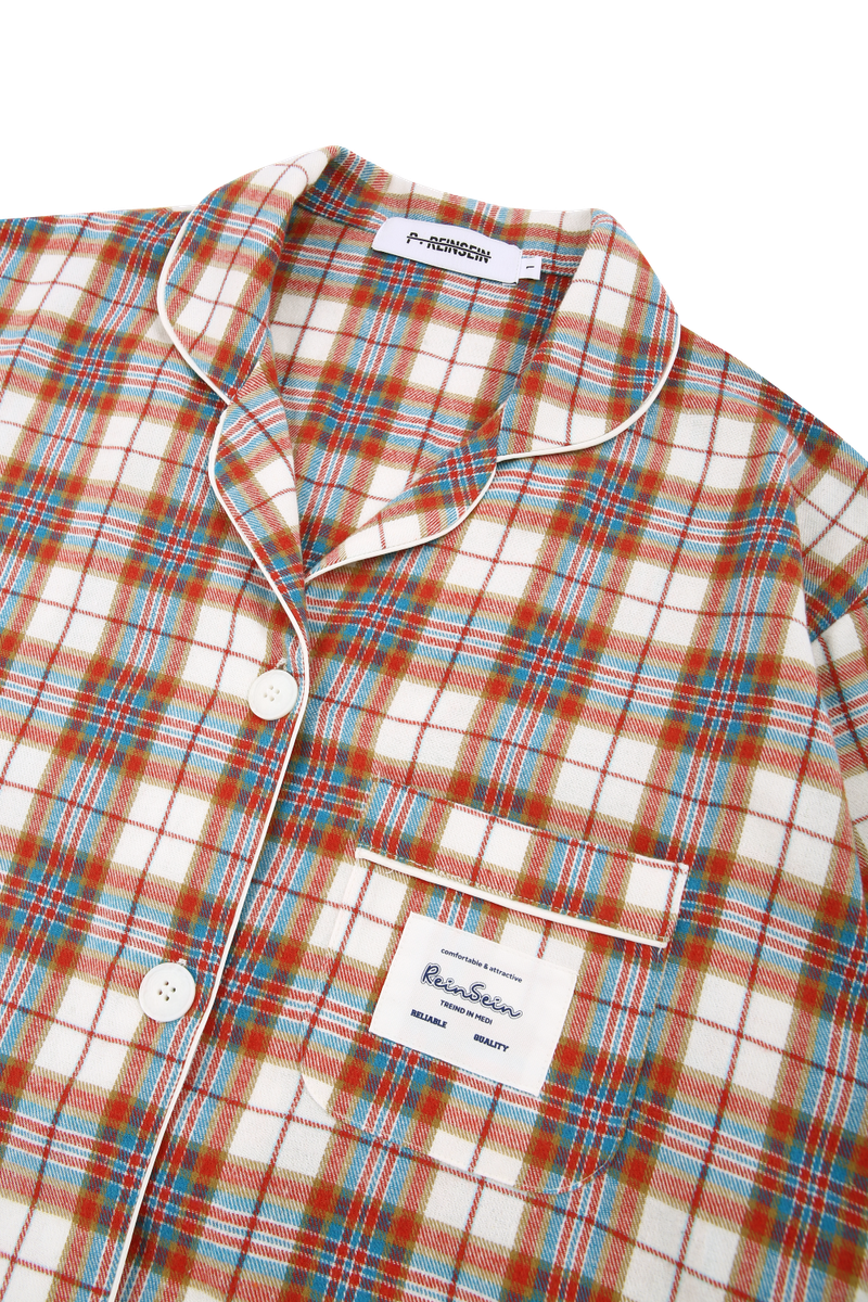 FW PRS red-blue check pajama set-up