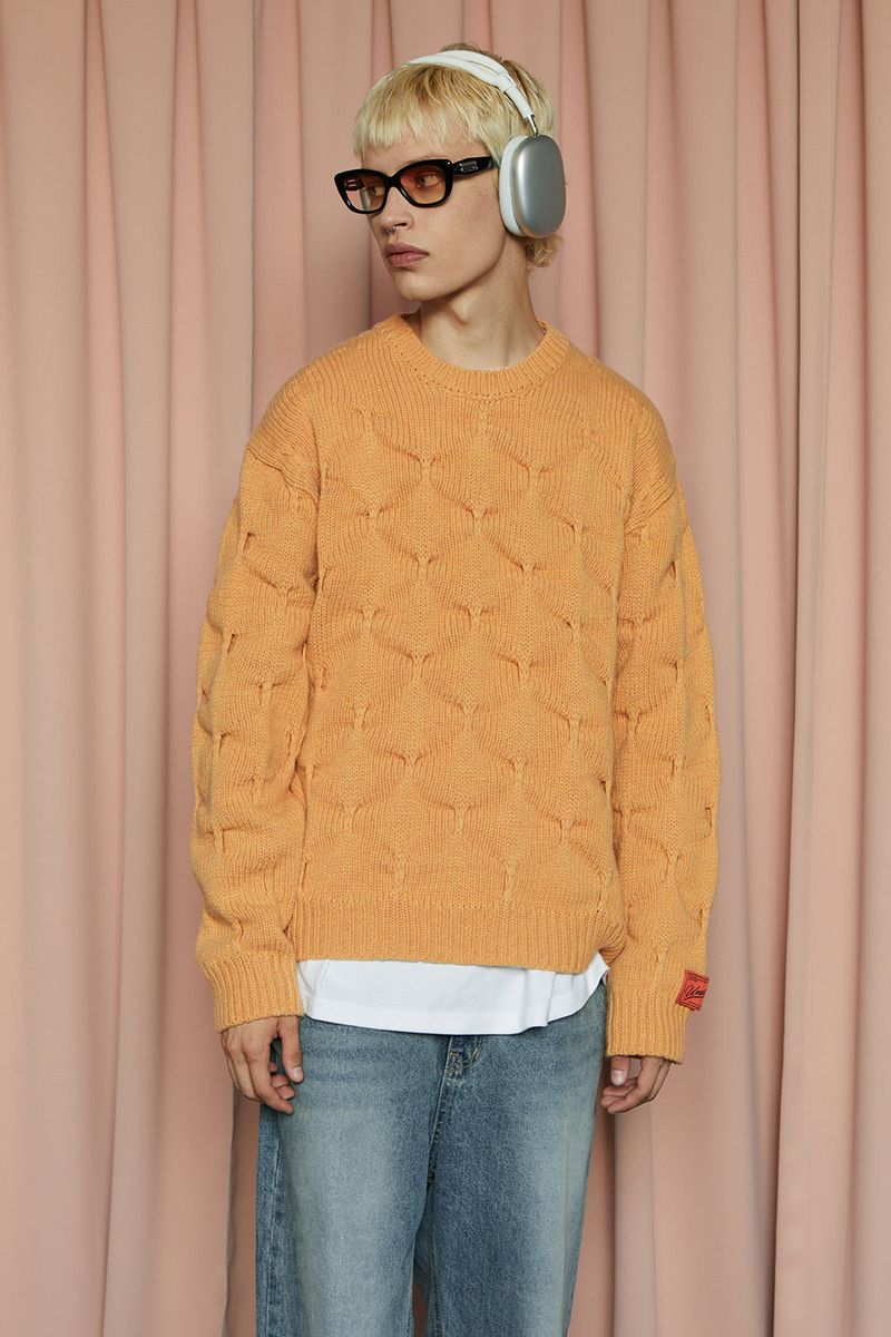EMBOSSING CLOVER KNIT / SALMON
