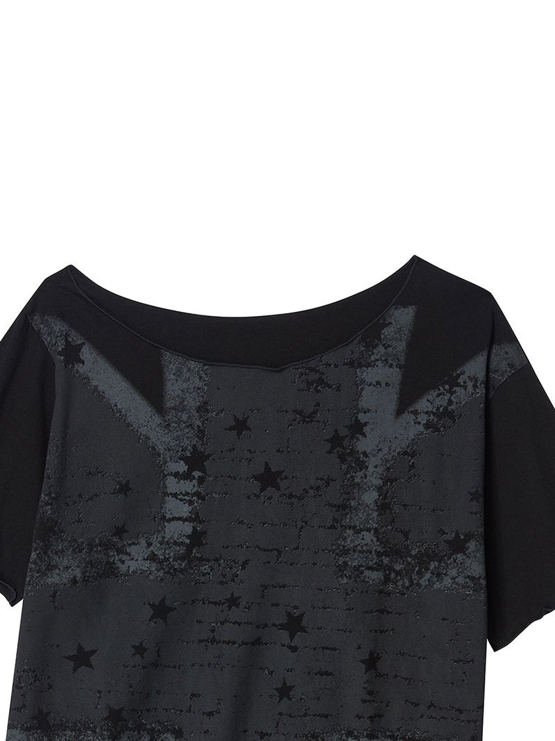 UNIONJACK OFF SHOULDER TEE BLACK