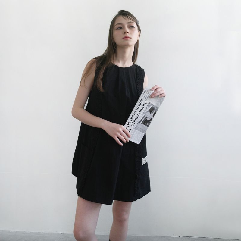 Black Ruffle Mini Dress
