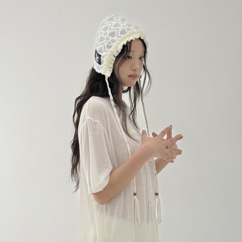 Pierced Heart Bonnet - Ivory