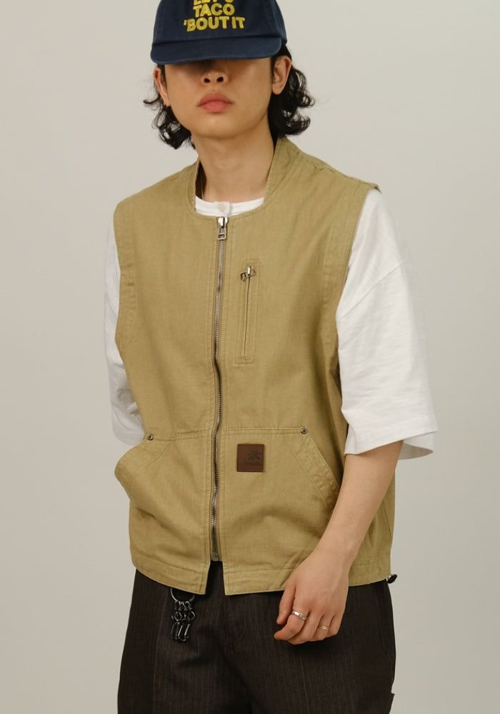 SEMIKAJI（セミカジ）の「ボーガーメンツウォッシングピグメントワークベスト（トップス）」