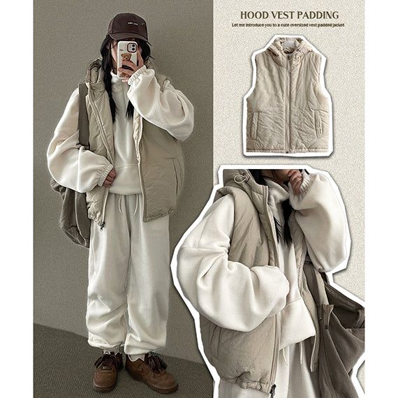 hijjoo（ハイチュー）の「Retil hooded padded vest（Jackets/Outerwear）」