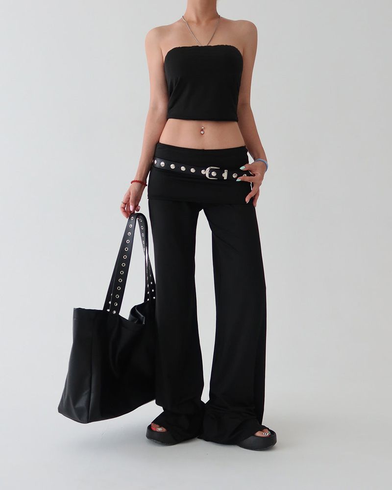Summer Tube Top & Roll-Up Pants Two-Piece Set