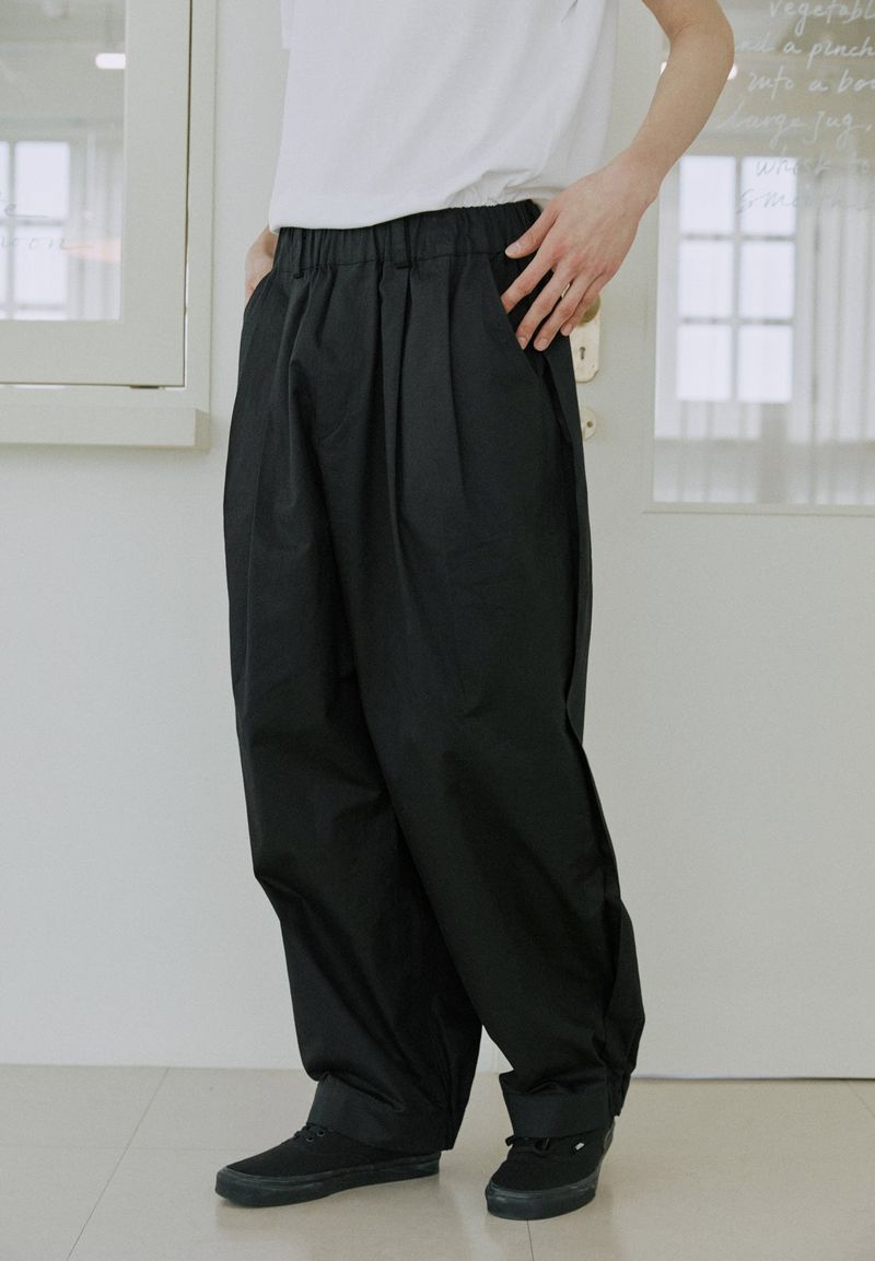 unisex side balloon pants black
