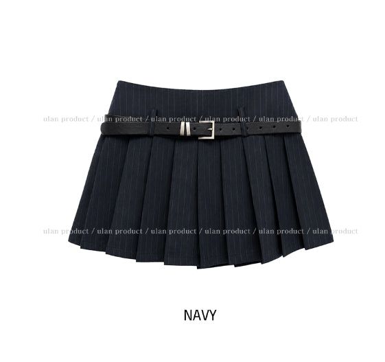 Noki Striped Pleated Mini Skirt