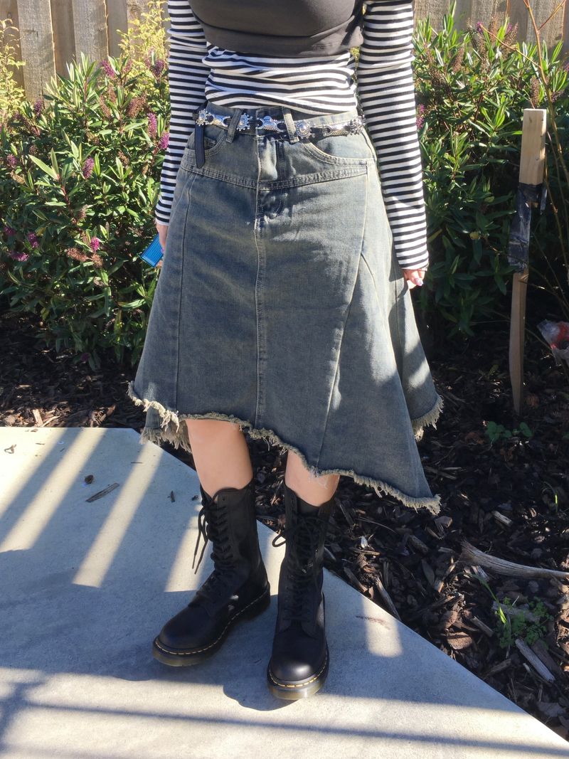 Fray Vintage Denim Skirt (1c)
