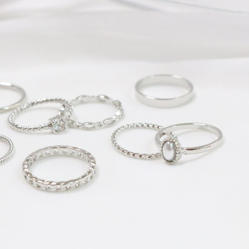 Royal Pearl Ring Set (2 color)
