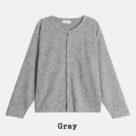 Nova Crop Heathered Round Cardigan