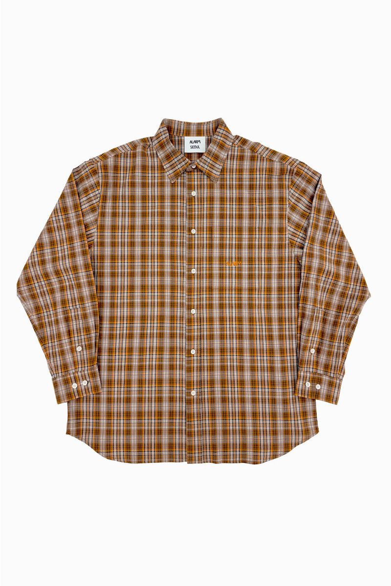 Alarm Crinkle Check Shirts - Orange
