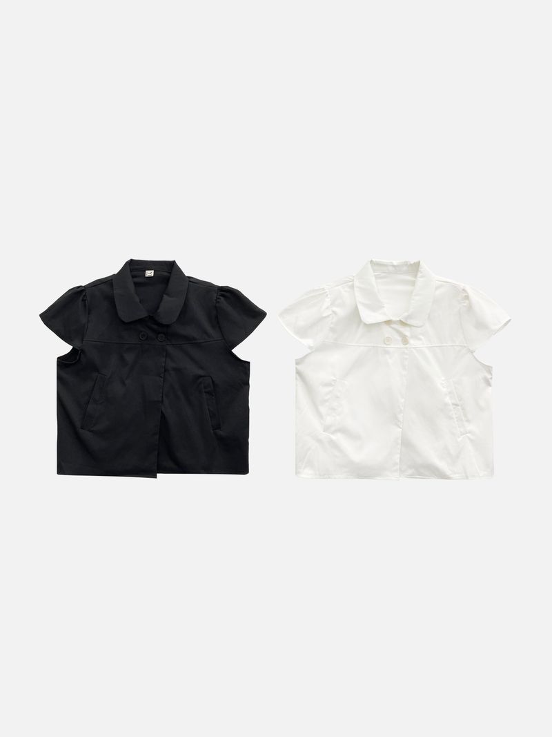 Moment button collar blouse (2c)