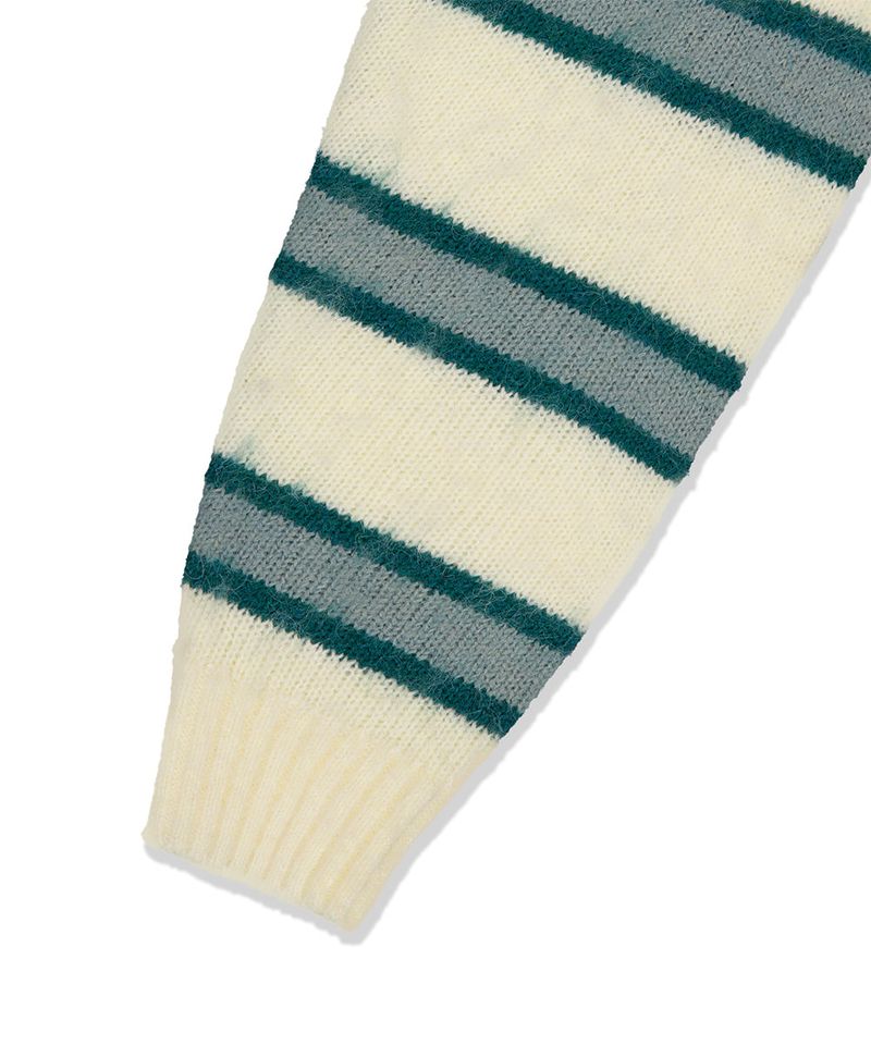 HAIRY STRIPE KNIT SWEATER