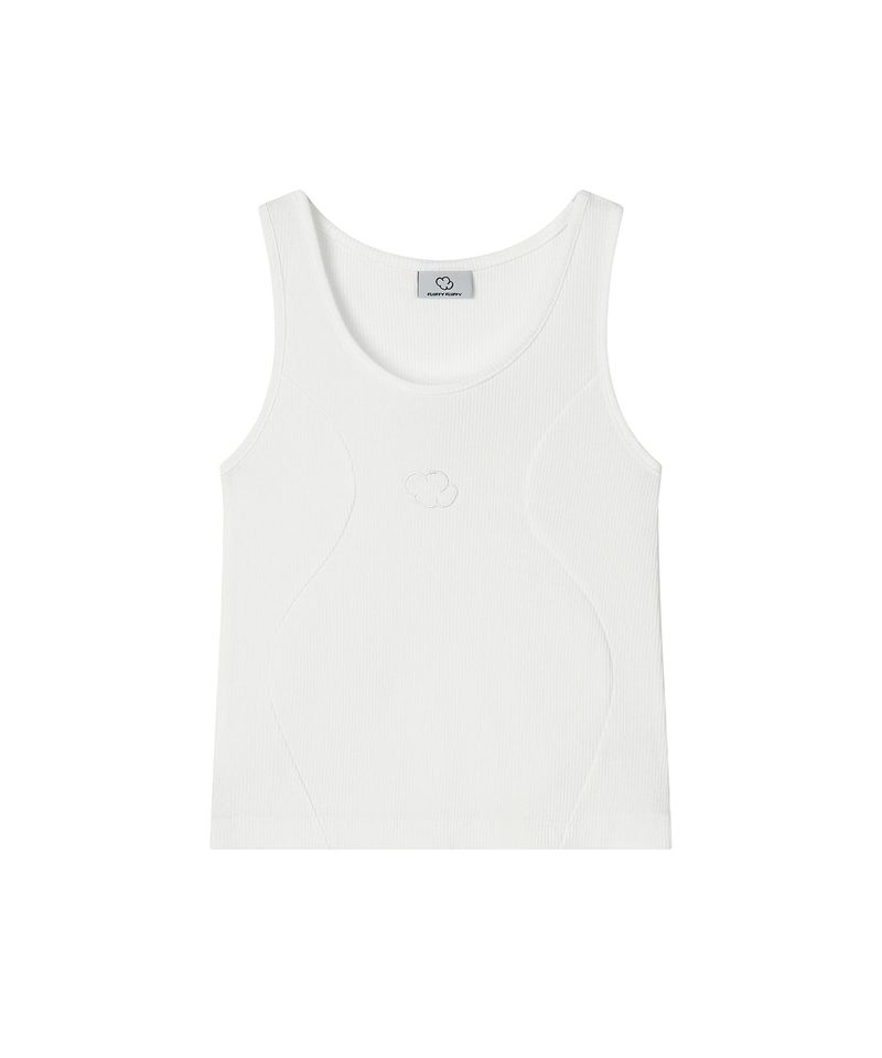 (W)S カットアウトリブスリムノースリーブTシャツ_3 Color