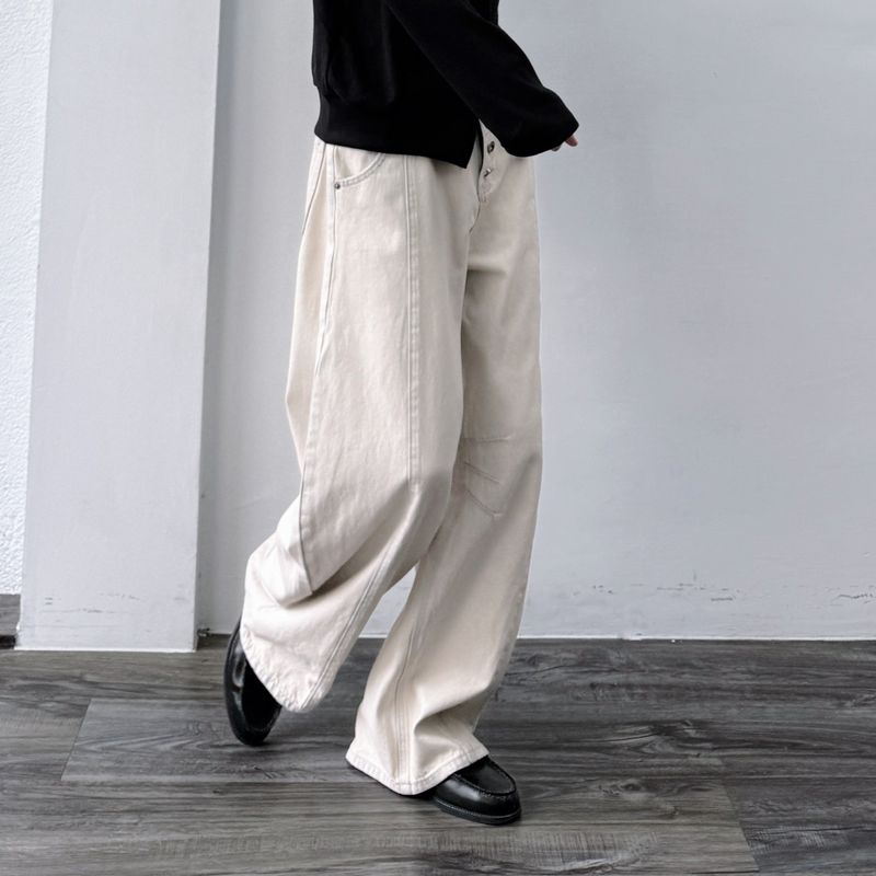 Multi-Button Paneled Wide Pants