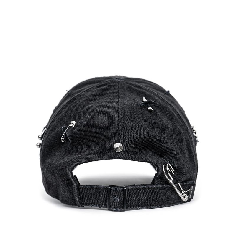 BBD Ripped Piercing Custom Denim Cap (Black)