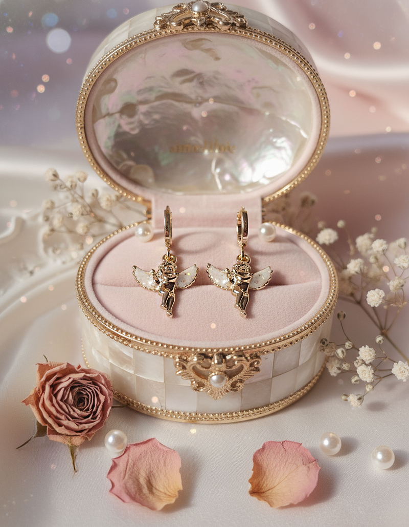 [MEOVV Sooin Earrings] Baby Angel Huggies Earrings - Gold Color