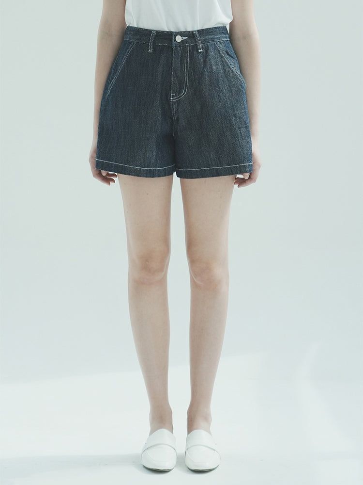 WAAR（ワル）の「W1011 LINEN DENIM SHORT_DEEP BLUE（Pants）」