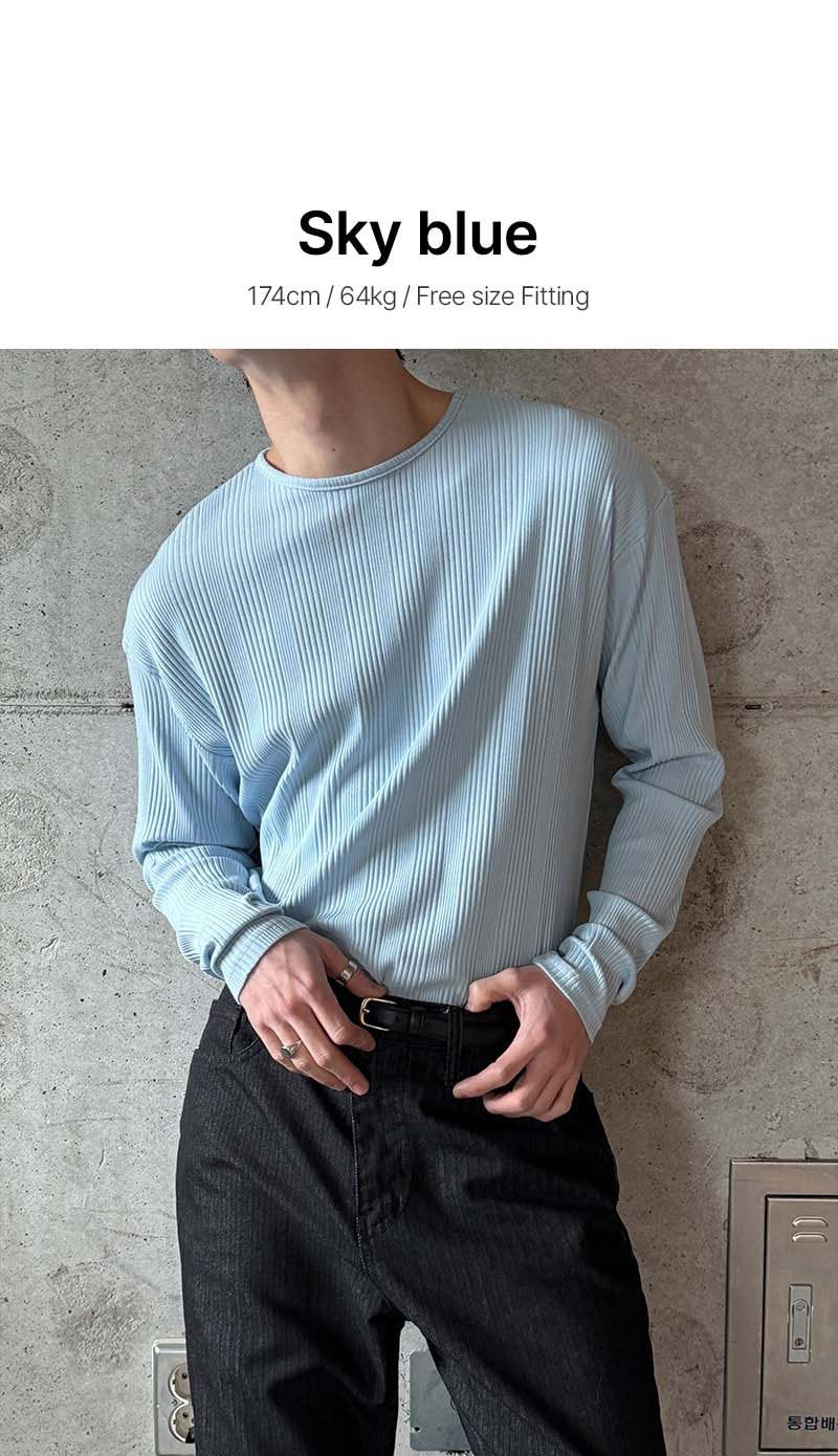 Irrregular rib slim long sleeves(5color)