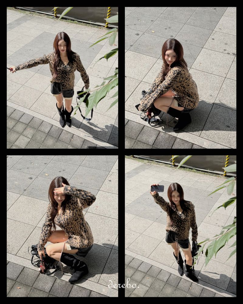 Mohair Leopard Loose Fit Cardigan