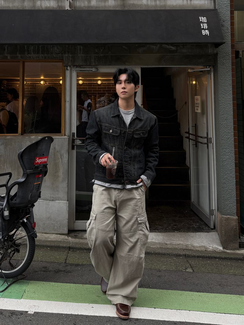 トラッカー クロップ ステッチ デニム ジャケット