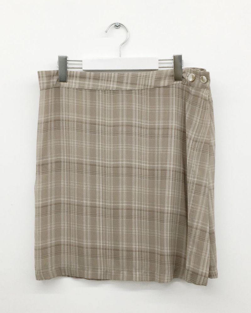 Roman check layered skirt (2color)