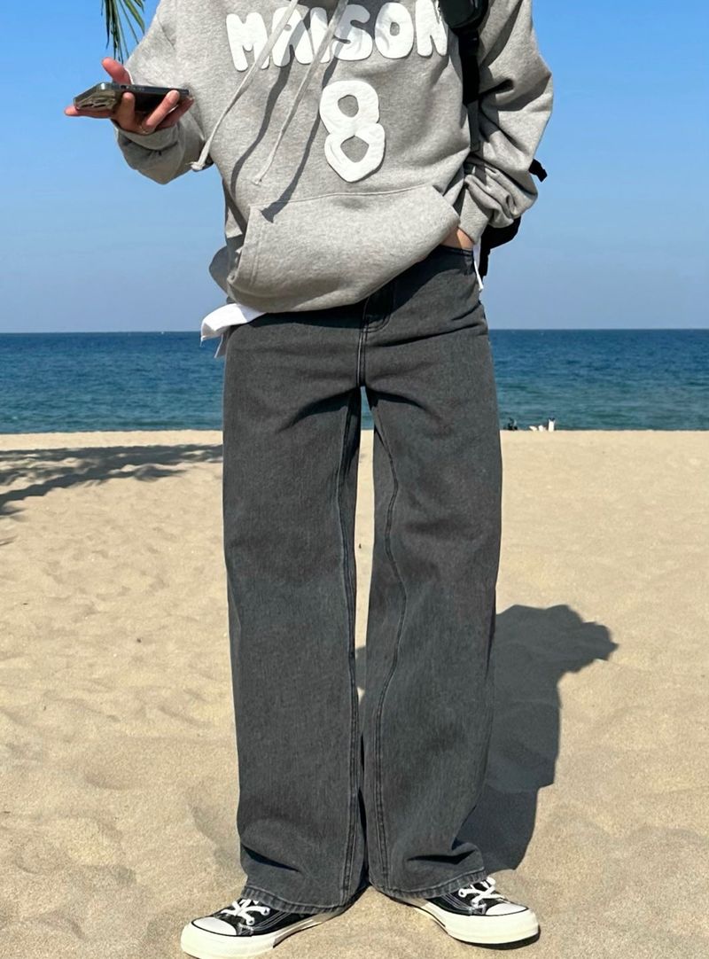 テイルバックピンタックデニムパンツ