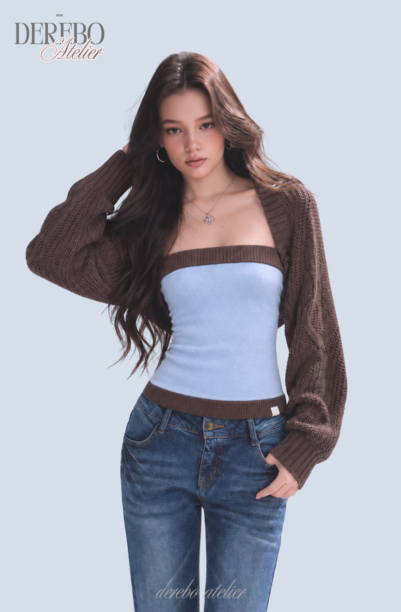 Blue Choco bolero cardigan top two-piece
