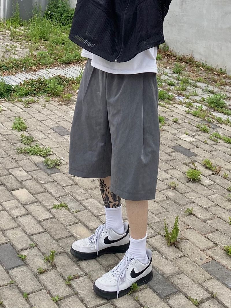 SL Wide Pintuck Bermuda Pants 3C