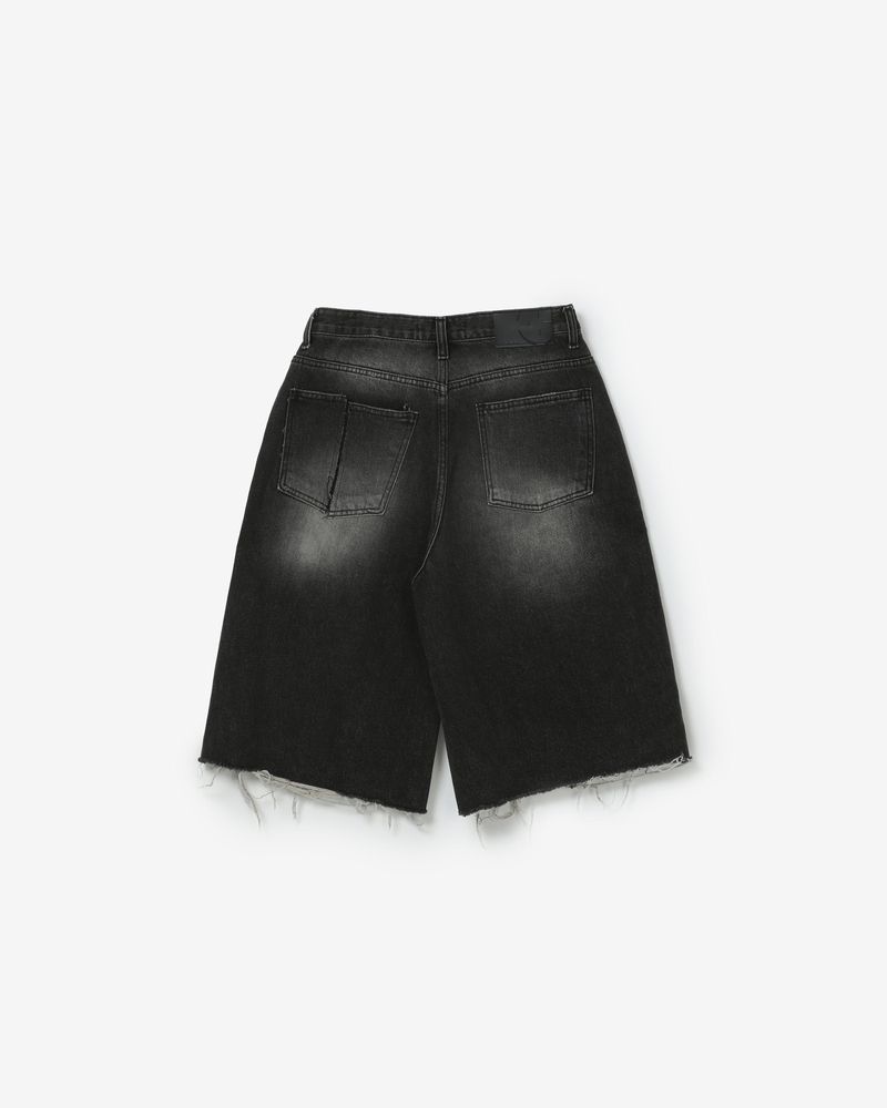 bermuda half denim pants [ BLACK ]