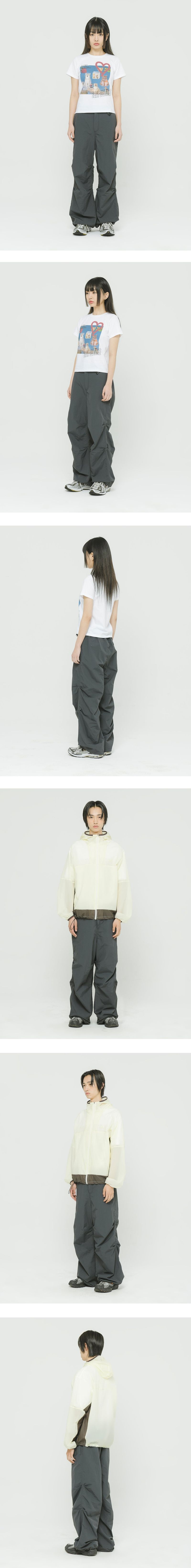 Double-Up Wide Pants Charcoal