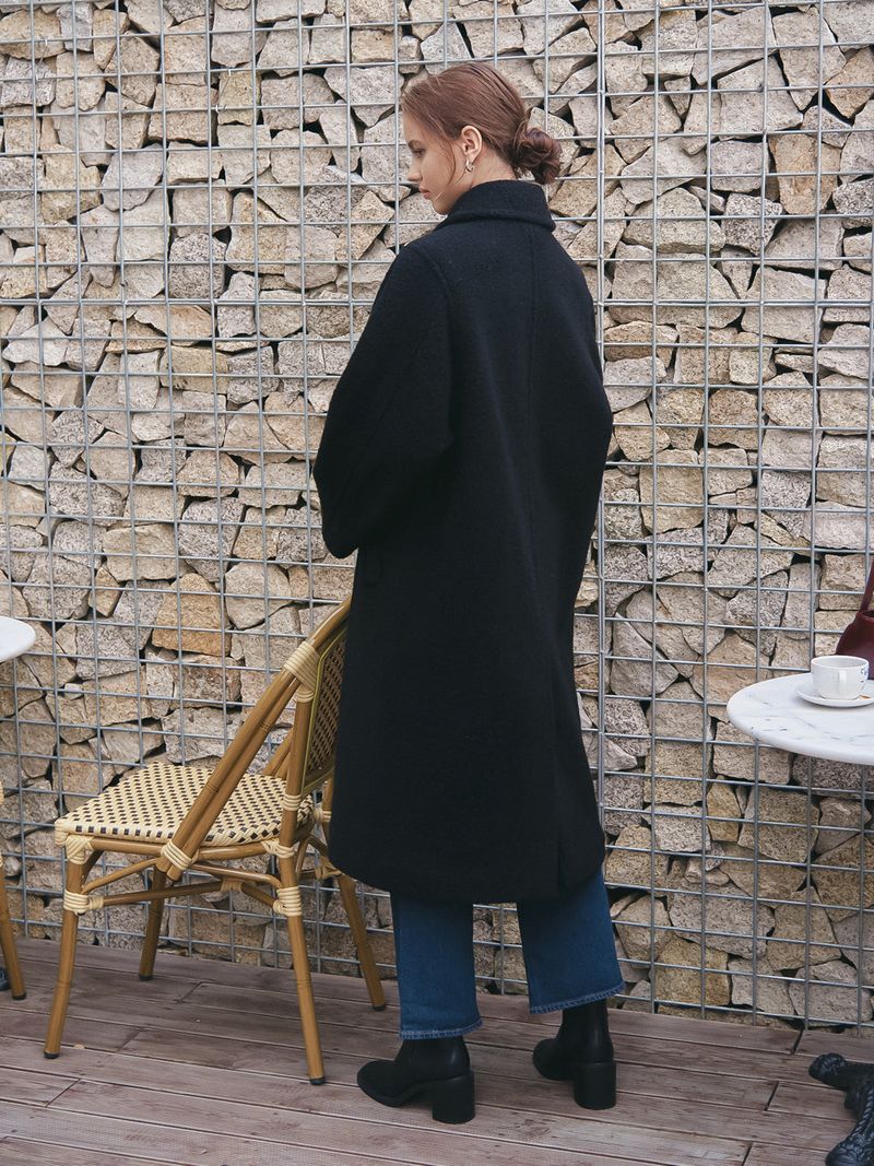 SINGLE LONG COAT_BLACK
