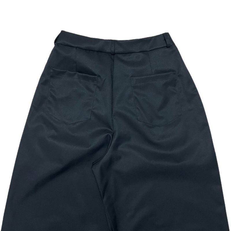Close Pintuck Wrap Two Button High Waist Long Wide Pants