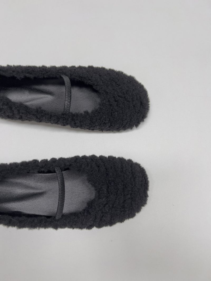 Shearling Mary Jane Flat Shoes