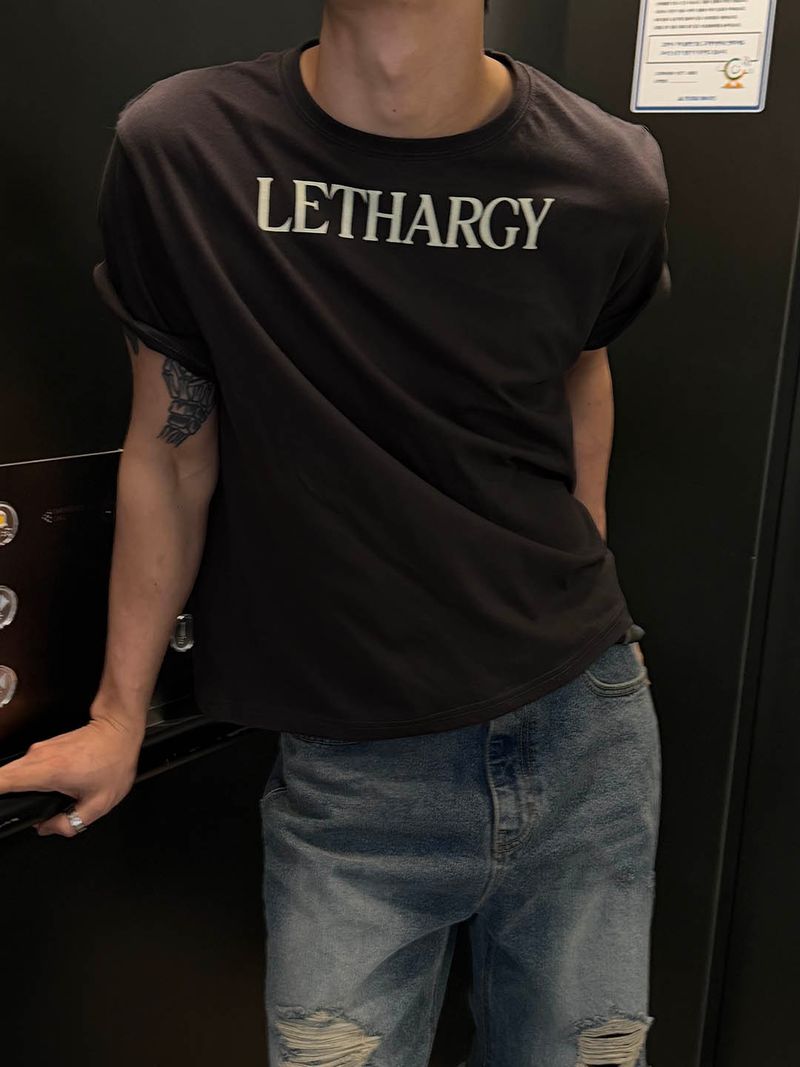 Lettering crop half t-shirts(3color)