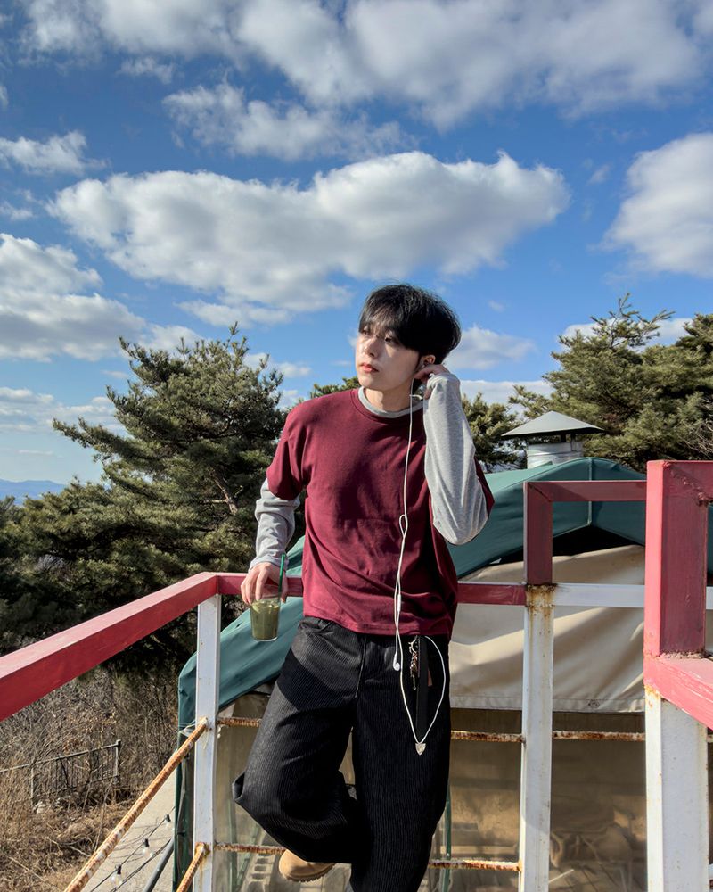 Mix Layered Long Sleeve T-Shirt