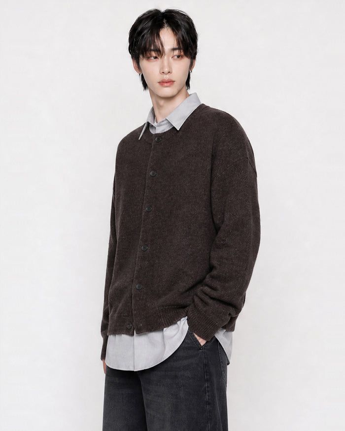 (UNISEX) Wool-Blend Knit Cardigan