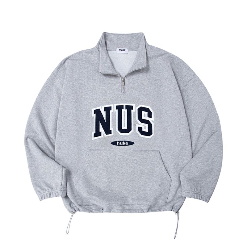HUKE（フック）の「Huke x Nus.ハーフジップアップ（GREY）（トップス）」