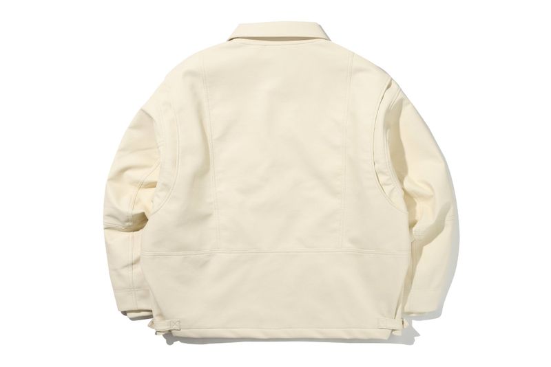 VEGAN LEATHER SINGLE JACKET_OATMEAL