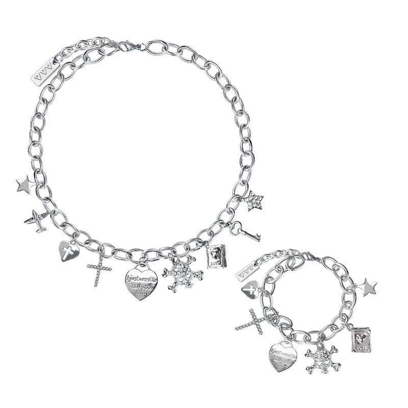 VVV（ブイブイブイ）の「[SET] Funky Mix Bold Chain Surgical Necklace + Bracelet（Accessories）」
