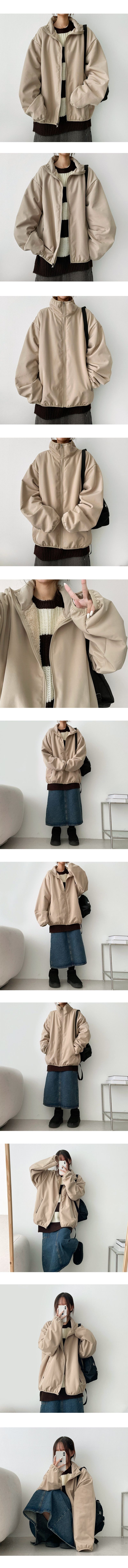 Wish Boxy Wool Lining Zip-Up Jumper