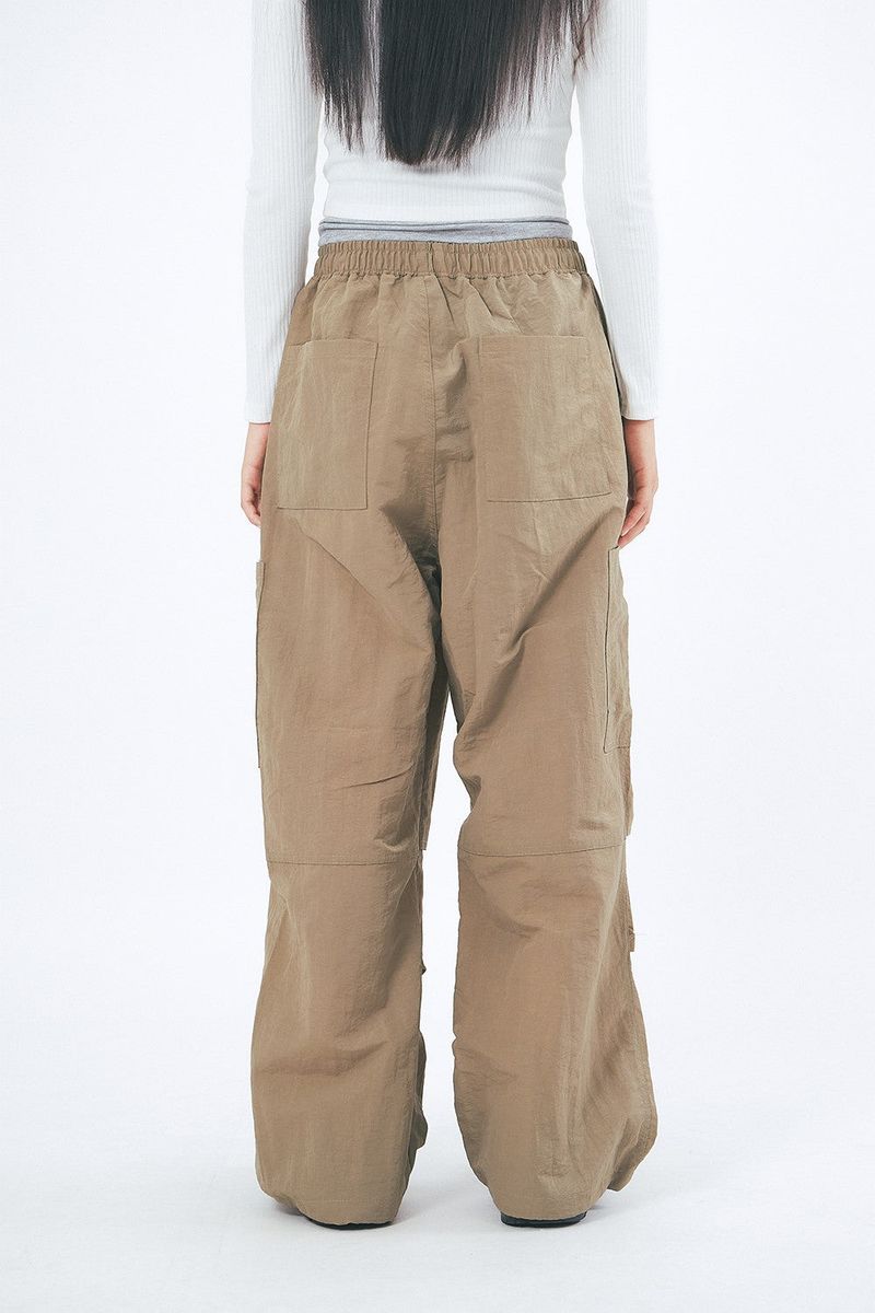 Middle flap open cargo banding pants