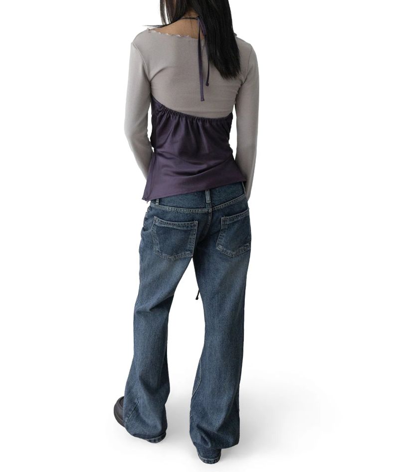 Aki Non-Stretch Low-Rise Flare Denim