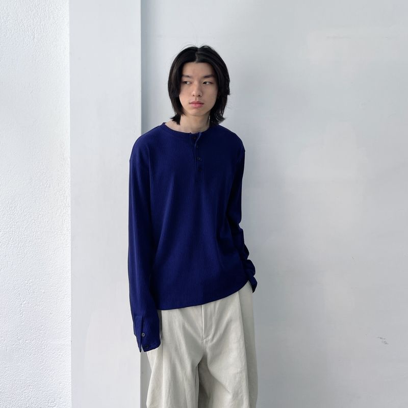 Ribbed Henley Top