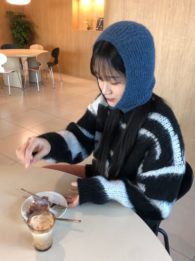 Printing wave mohair knit