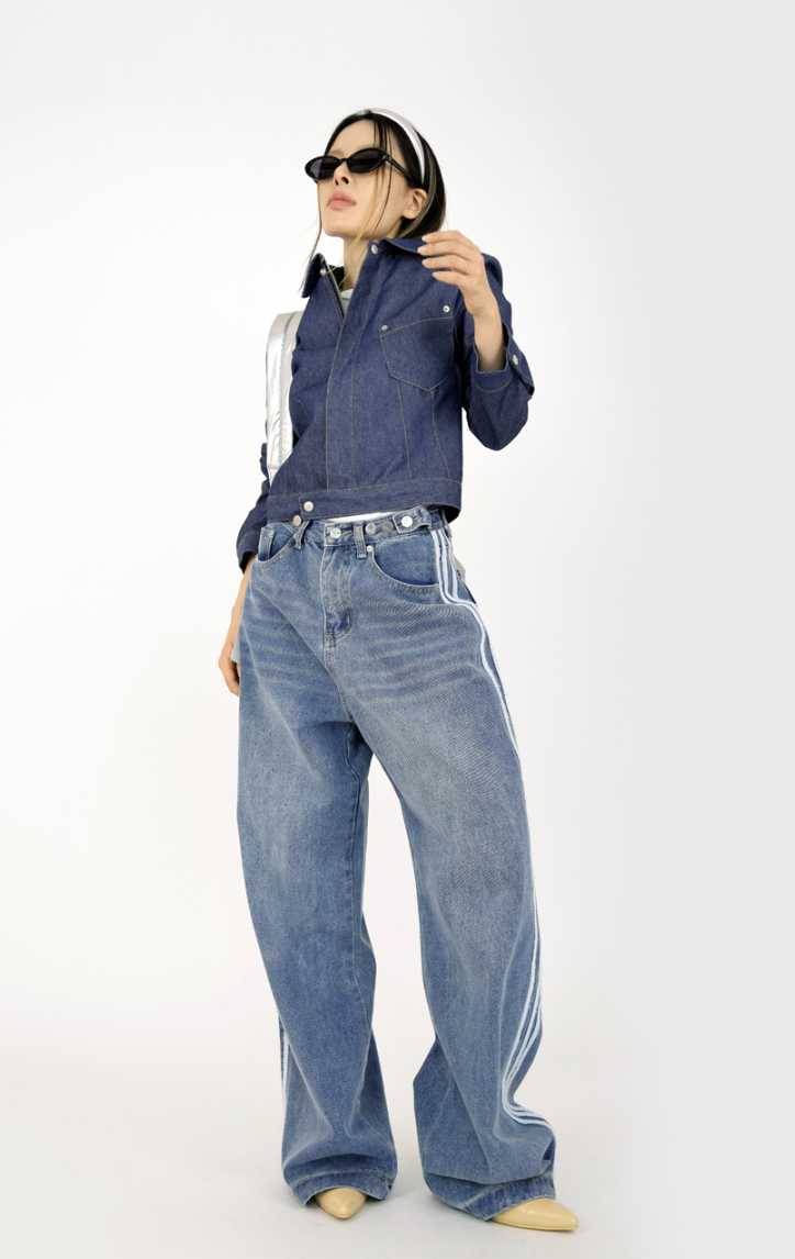 street track denim pants