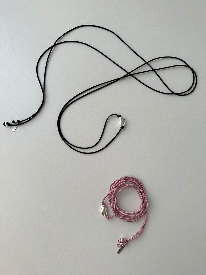 [Hand made/925silver] Long string bean necklace (2color)