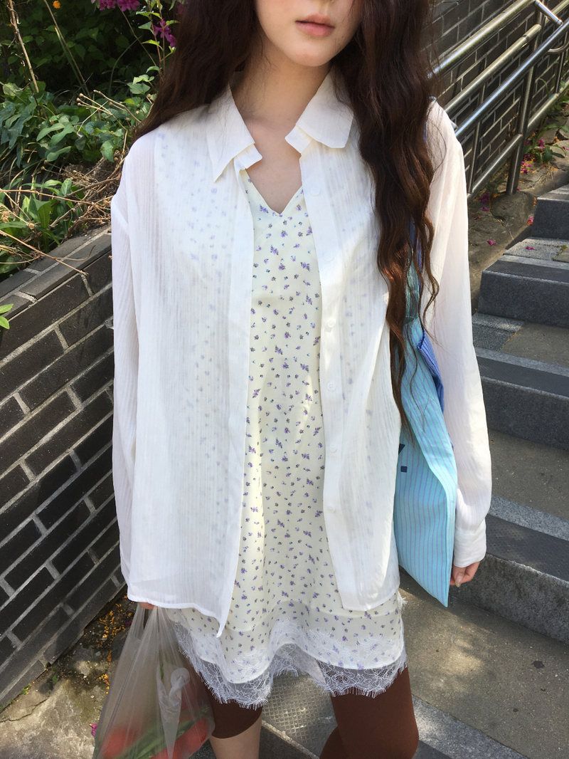 Marley Stripe Sheer Shirt (2color)