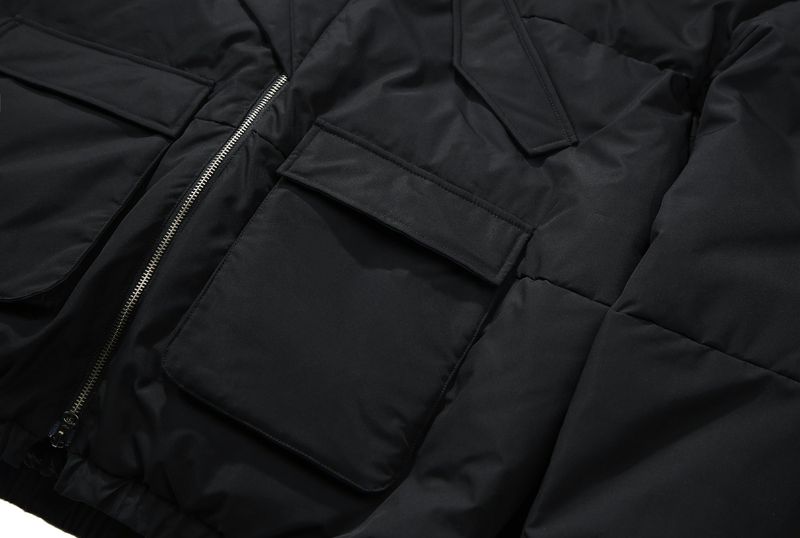 essential oversize duckdown peded parka black