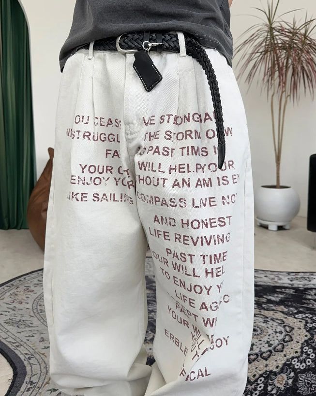 Karud lettering cotton pants