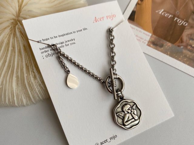 jh Angel Two Way Toggle Bar Necklace